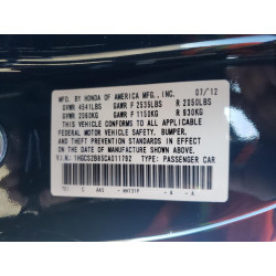 2012 HONDA ACCORD