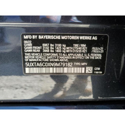 2022 BMW X5 5UXTA6C0XN9M79182 48599195