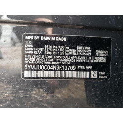 2022 BMW X5 5YMJU0C04N9K13709 49209415