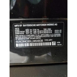 2020 BMW X5 5UXCR4C00LLW64838 52049685