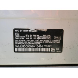 2022 BMW X5 5YMJU0C06N9K15414 46120325