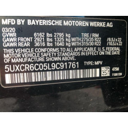 2020 BMW X5 5UXCR6C05L9C91761 53070275