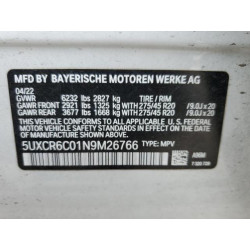 2022 BMW X5 5UXCR6C01N9M26766 50990865