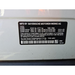 2023 BMW X5 5UXCR4C09P9P91719 54630005