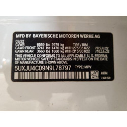 2022 BMW X5 5UXJU4C09N9L78797 53002795