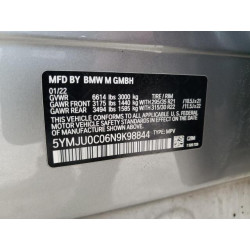 2022 BMW X5 5YMJU0C06N9K98844 49675725