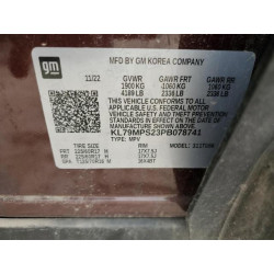 2023 CHEVROLET TRAILBLZR KL79MPS23PB078741 55104555