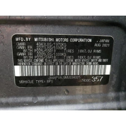2021 MITSUBISHI OUTLANDER JA4APVAU9MU034025 51425785