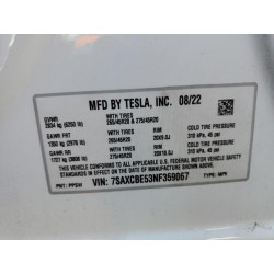 2022 TESLA MODEL X 7SAXCBE53NF359067 49271705