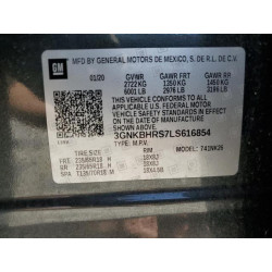 2020 CHEVROLET BLAZER 3GNKBHRS7LS616854 54380035