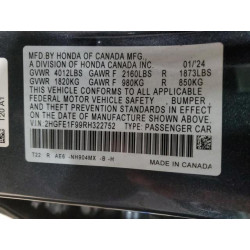 2024 HONDA CIVIC 2HGFE1F99RH322752 49803665