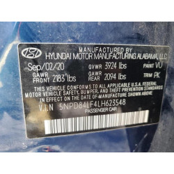 2020 HYUNDAI ELANTRA 5NPD84LF4LH623548 56247195