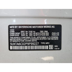 2023 BMW X5 5UXTA6C02P9P99227 50364625