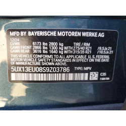 2025 BMW X5 5UX13EU08S9Z03786 52424025