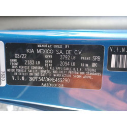 2022 KIA FORTE 3KPF54AD6NE469290 53809945