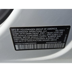 2021 VOLKSWAGEN PASSAT 1VWSA7A39MC006324 57529635