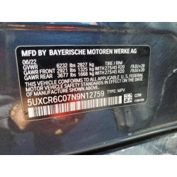 2022 BMW X5 5UXCR6C07N9N12759 54995105