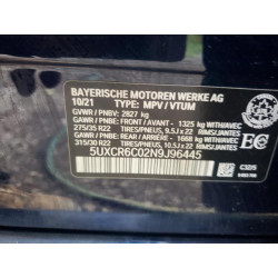 2022 BMW X5 5UXCR6C02N9J96445 58731485