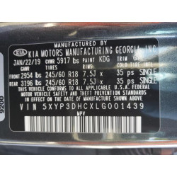 2020 KIA TELLURIDE 5XYP3DHCXLG001439 56702845