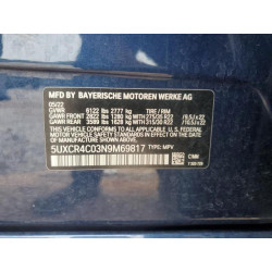 2022 BMW X5 5UXCR4C03N9M69817 56048465