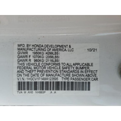 2021 HONDA ACCORD 1HGCV1F14MA123595 51522435