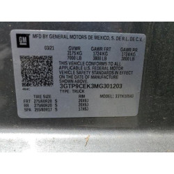 2021 GMC SIERRA 3GTP9CEK3MG301203 57166355