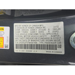 2022 HONDA CIVIC 2HGFE2F57NH567496 61672675