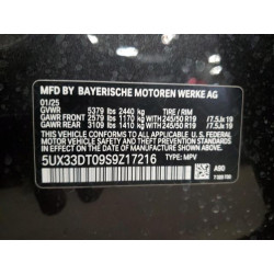 2025 BMW X4 5UX33DT09S9Z17216 55650105