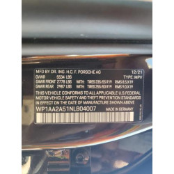 2022 PORSCHE MACAN WP1AA2A51NLB04007 57549415
