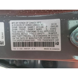 2025 HONDA CIVIC 2HGFE2F5XSH576561 57690575