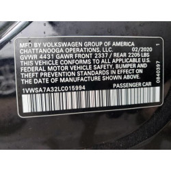 2020 VOLKSWAGEN PASSAT 1VWSA7A32LC015994 60422855