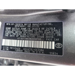 2022 TOYOTA CAMRY 4T1G11AKXNU658700 53559935
