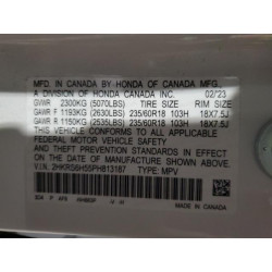 2023 HONDA CRV 2HKRS6H55PH813187 54159635