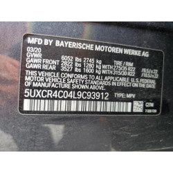 2020 BMW X5 5UXCR4C04L9C93912 54501055