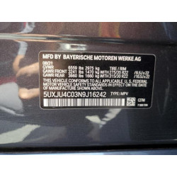 2022 BMW X5 5UXJU4C03N9J16242 60219405