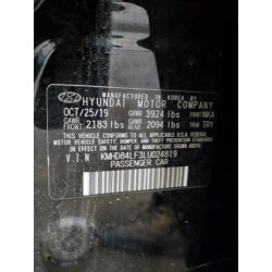2020 HYUNDAI ELANTRA KMHD84LF3LU024819 59763345