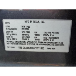 2023 TESLA MODEL Y 7SAYGAEE3PF911625 58342485