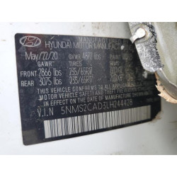 2020 HYUNDAI SANTA FE 5NMS2CAD3LH244428 54794105