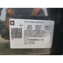 2021 CHEVROLET BOLT 1G1FY6S00M4107639 59871355