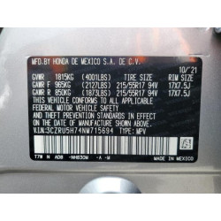 2022 HONDA HR-V 3CZRU5H74NM715694 49465955
