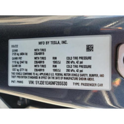 2022 TESLA MODEL 3 5YJ3E1EA6NF285530 53084005