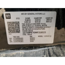2021 GMC SIERRA 1GT49PEY0MF316533 44625805