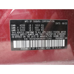 2022 SUBARU IMPREZA 4S3GKAB64N3611249 75858144