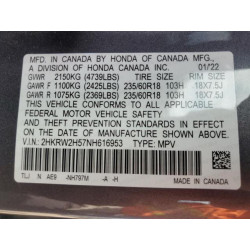 2022 HONDA CRV 2HKRW2H57NH616953 59925615