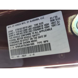 2020 HONDA All Models 5FNRL6H75LB041605 58764395
