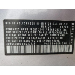 2021 VOLKSWAGEN JETTA 3VWG57BU3MM027525 57445675