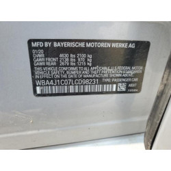2020 BMW 4 SERIES WBA4J1C07LCD98231 66552025