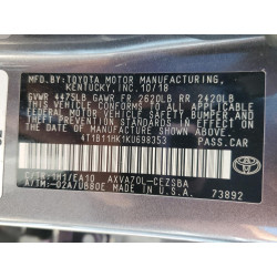 2019 TOYOTA CAMRY