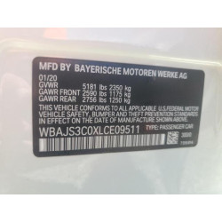 2020 BMW 5 SERIES WBAJS3C0XLCE09511 67846215
