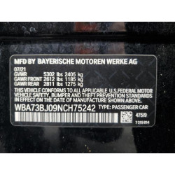 2022 BMW 5 SERIES WBA73BJ09NCH75242 64087645